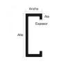 Perfil C galvanizado - 200x80x20x3.2mm - Barra de 12m