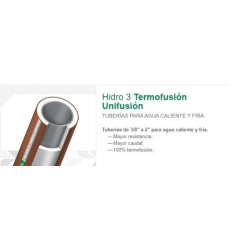 Caño hidro 3 aluminio para agua fría, caliente y calefacción 2" x 6 mts