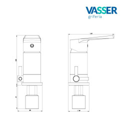 Grifería Vasser zafiro Monocomando Bidet Negra