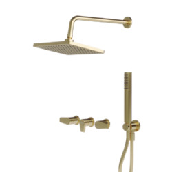 Grifería Vasser Zafiro Bimando ducha dorado