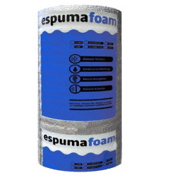 Membrana espuma polietileno doble Aluminio puro - 10mm 1x20 con solapa
