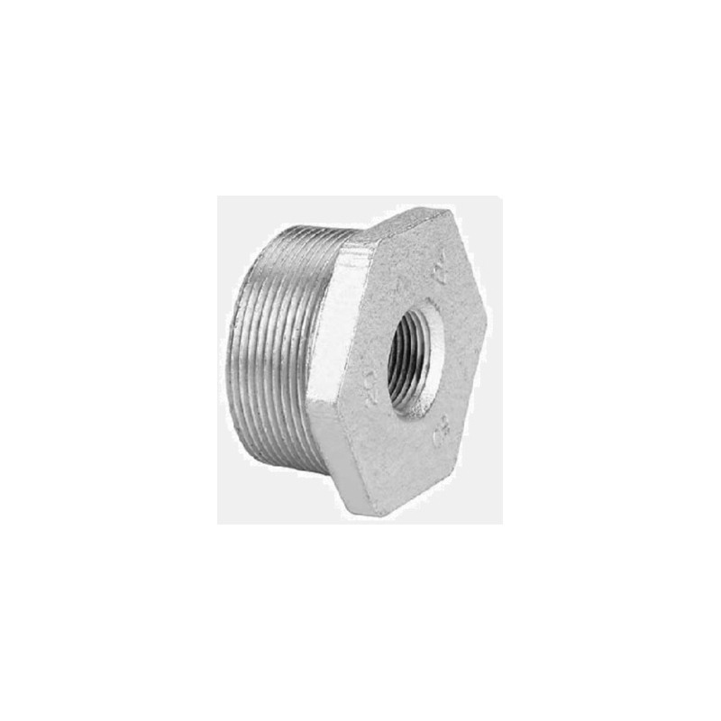 Buje reducción hierro galvanizado 2" x 1 1/4"