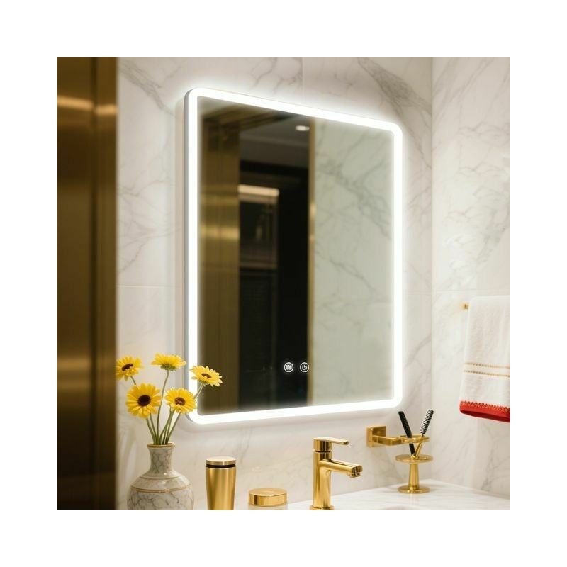 Espejo Campi LED Punta redondeada 80x80cm