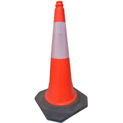Cono rigido de seguridad 100 cm naranja con base de goma