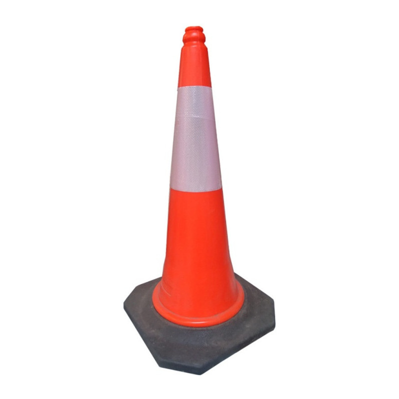 Cono rigido de seguridad 70 cm naranja con base de goma