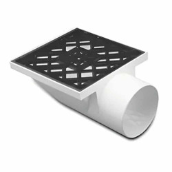 Embudo PVC horizontal con reja - Salida 63mm