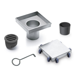 Desague cuadrado tapa de acero inoxidable 15x15cm Rio - Atrim