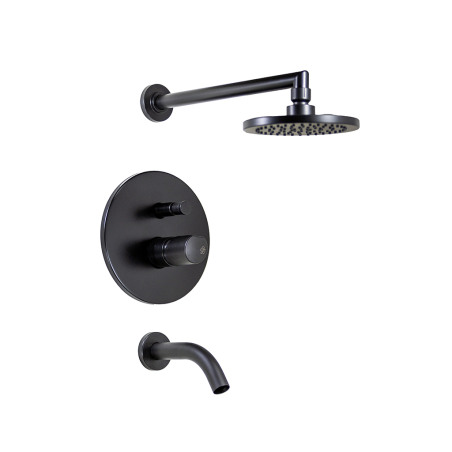 Grifería FV Cilindra monocomando bañera con transferencia negra 106/M5-NG