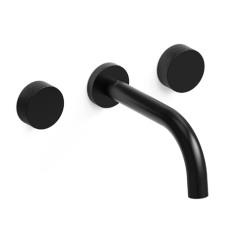 Grifería lavatorio bicomando Texture Black Pared - Hidromet