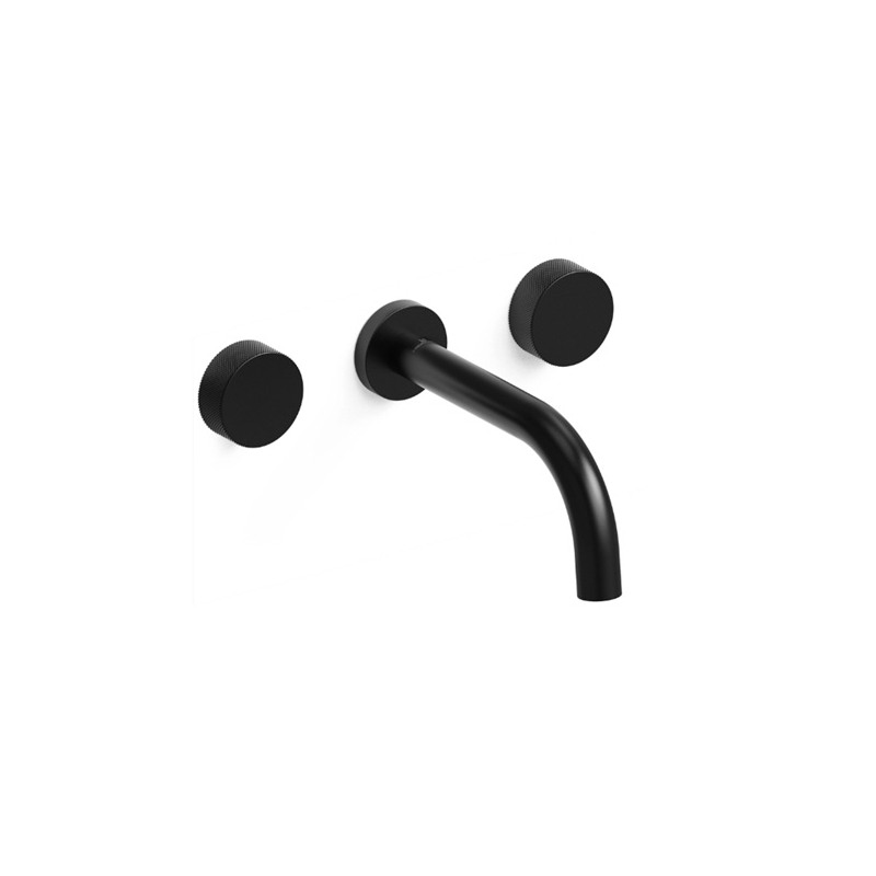 Grifería lavatorio bicomando Texture Black Pared - Hidromet
