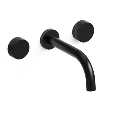 Grifería lavatorio bicomando Texture Black Pared - Hidromet