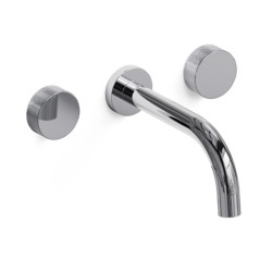 Grifería lavatorio bicomando Texture Cromo Pared - Hidromet