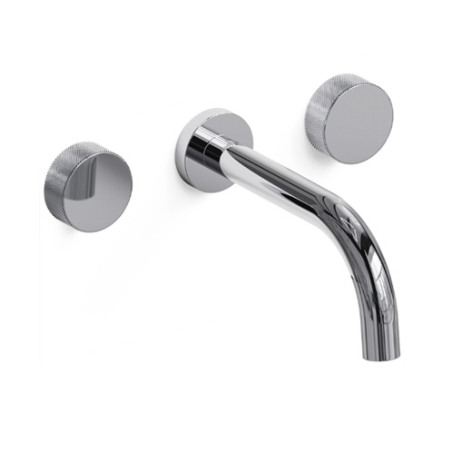 Grifería lavatorio bicomando Texture Cromo Pared - Hidromet