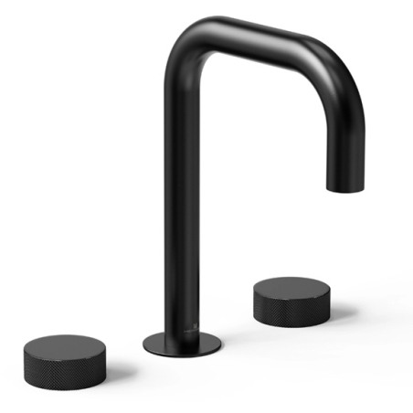 Grifería lavatorio bicomando Texture Black Apoyo - Hidromet