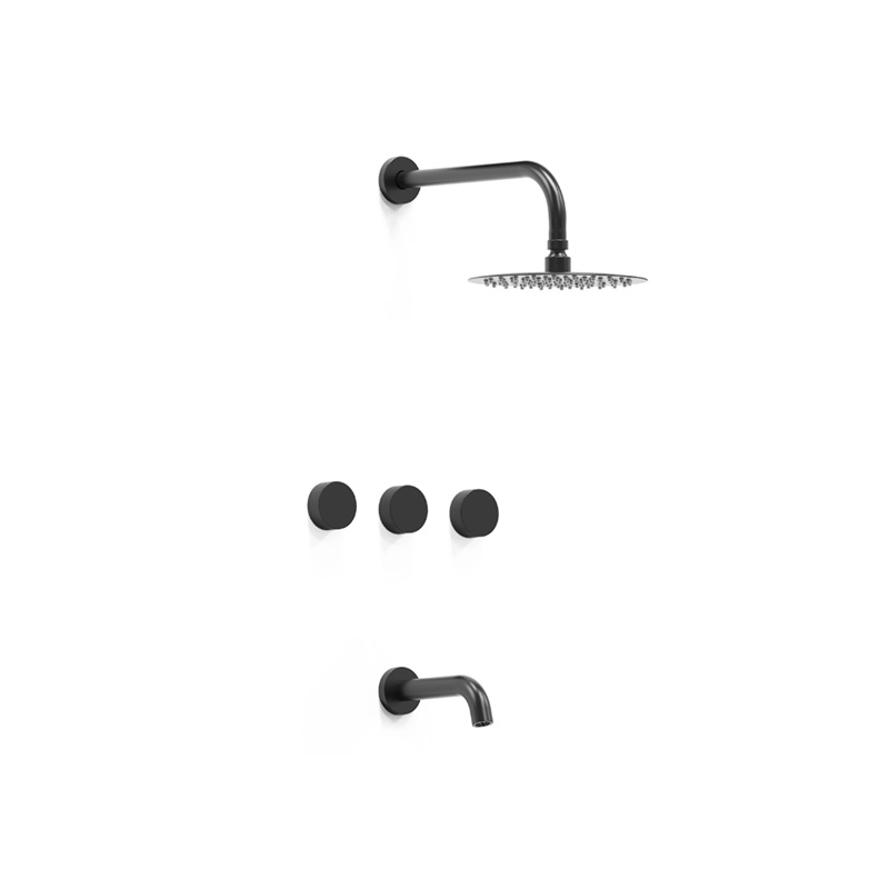 Grifería ducha 200 mm con pico bicomando Texture Negro - Hidromet