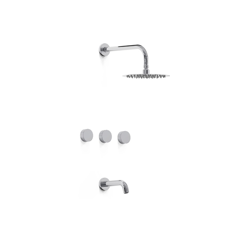 Grifería ducha 200 mm con pico bicomando Texture Cromo - Hidromet