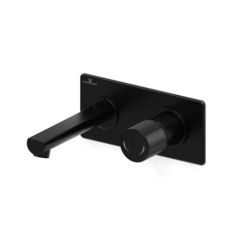 Grifería lavatorio Monocomando Texture Negro Pared - Hidromet