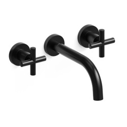 Grifería lavatorio bicomando Sun Cruz Black Pared - Hidromet