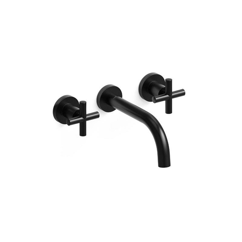 Grifería lavatorio bicomando Sun Cruz Black Pared - Hidromet