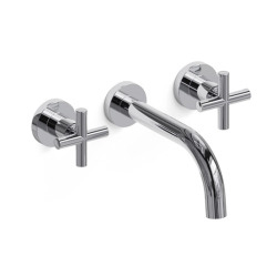 Grifería lavatorio bicomando Sun Cruz Cromo Pared - Hidromet