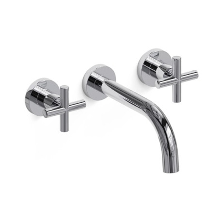 Grifería lavatorio bicomando Sun Cruz Cromo Pared - Hidromet