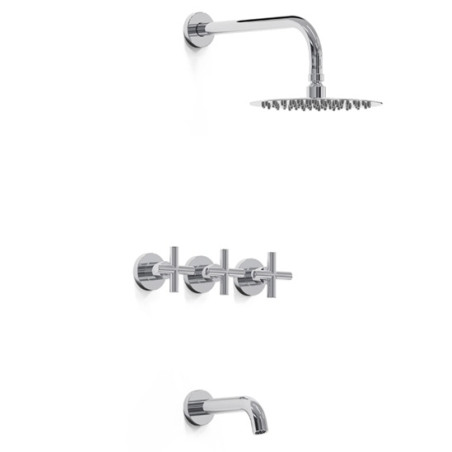 Grifería ducha con pico bicomando Sun Cruz Cromo - Hidromet