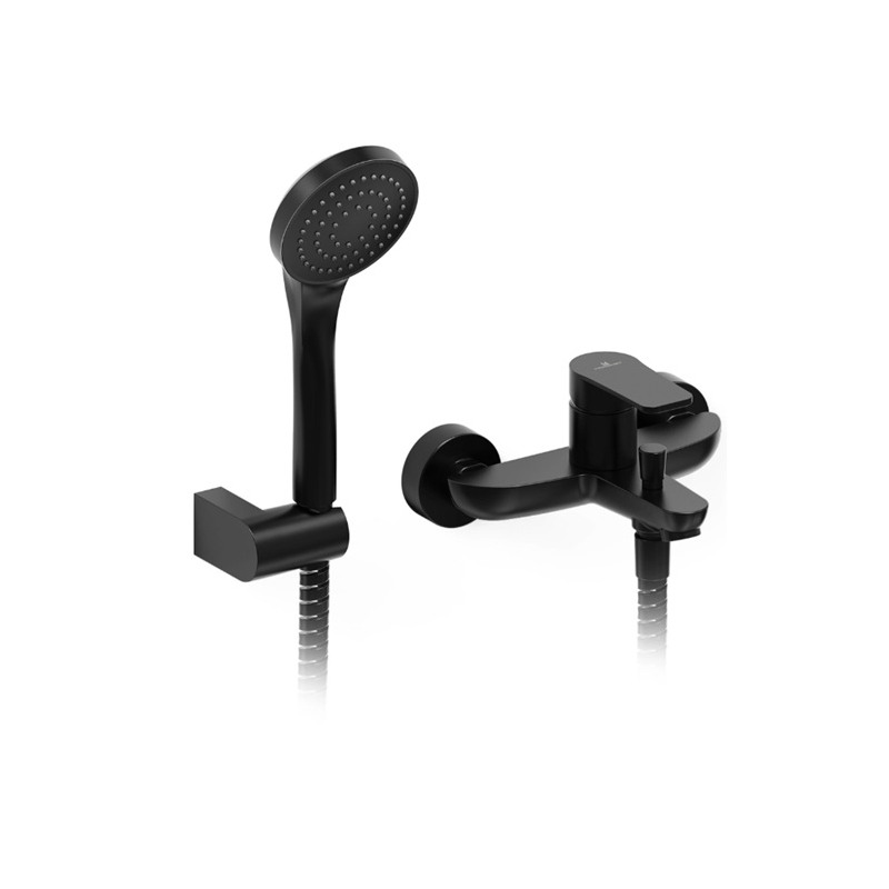 Grifería ducha exterior con duchador monocomando small negro - Hidromet