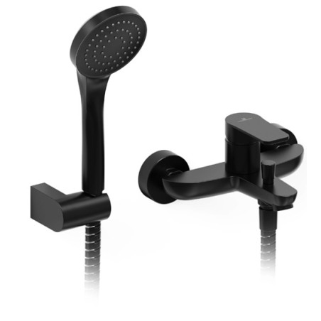 Grifería ducha exterior con duchador monocomando small negro - Hidromet