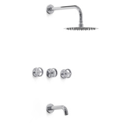 Grifería ducha 200 mm con transferencia bicomando Ring Cromo - Hidromet