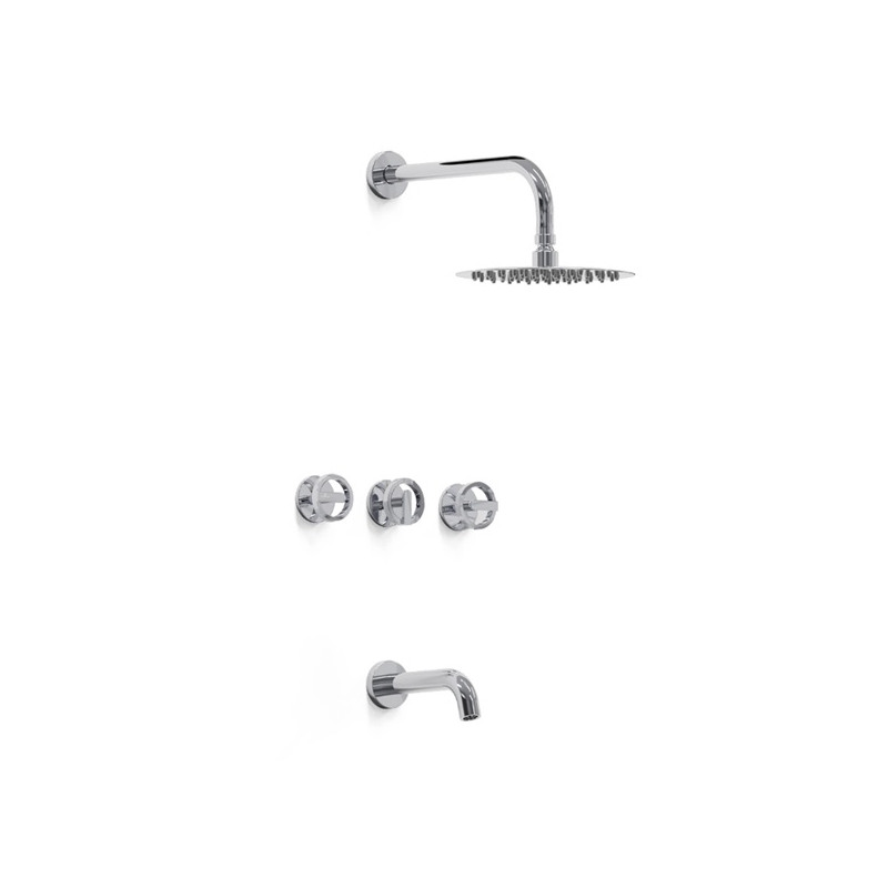 Grifería ducha 200 mm con transferencia bicomando Ring Cromo - Hidromet