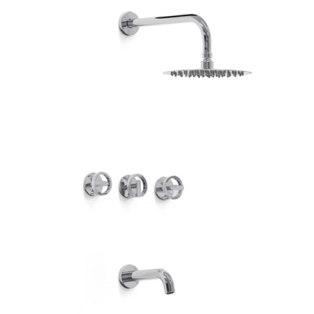 Grifería ducha 200 mm con transferencia bicomando Ring Cromo - Hidromet