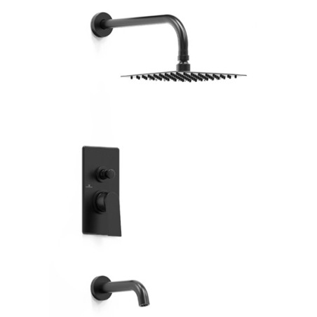 Grifería ducha con transferencia monocomando raptor negro - Hidromet