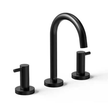 Grifería lavatorio apoyo bicomando Jet negro - Hidromet