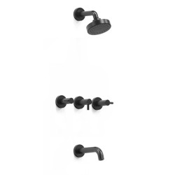 Grifería ducha 100 mm con pico bicomando jet negro - Hidromet