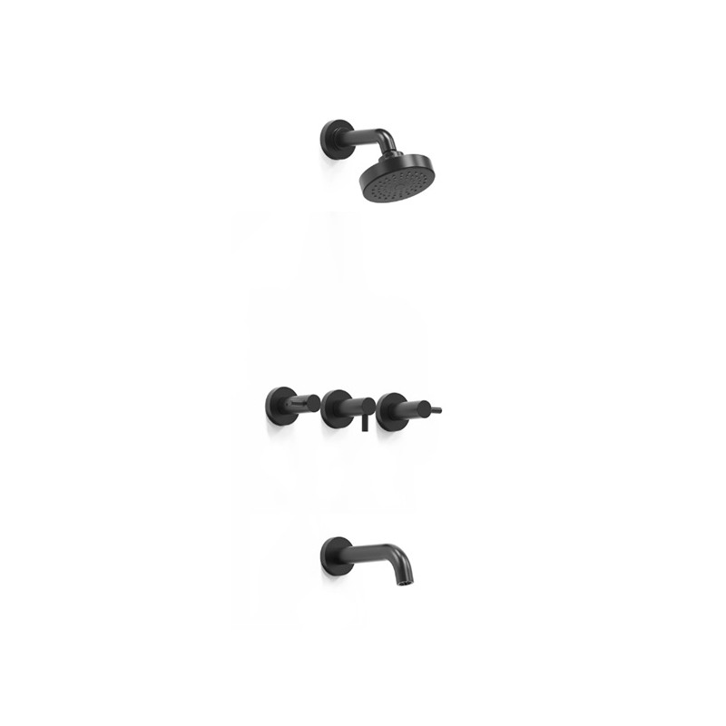 Grifería ducha 100 mm con pico bicomando jet negro - Hidromet