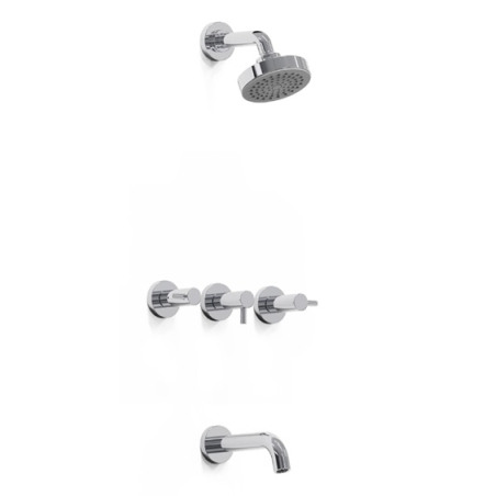 Grifería ducha 100 mm con pico bicomando jet cromo - Hidromet