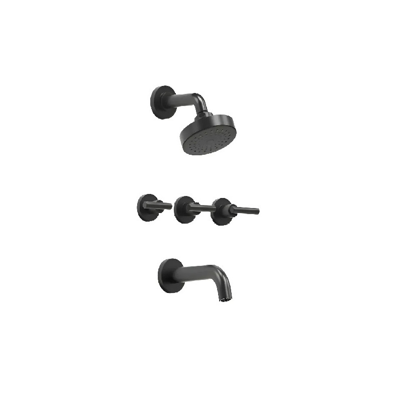 Grifería Ducha Bicomando Nivus 100M con Pico Negro - Hidromet