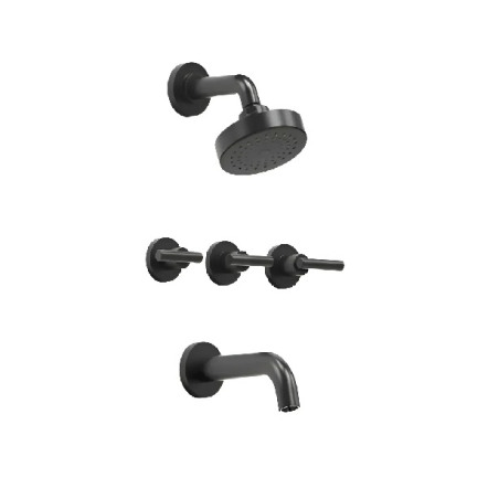 Grifería Ducha Bicomando Nivus 100M con Pico Negro - Hidromet