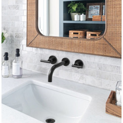 Grifería Lavatorio de pared Bicomando Nivus Negro - Hidromet