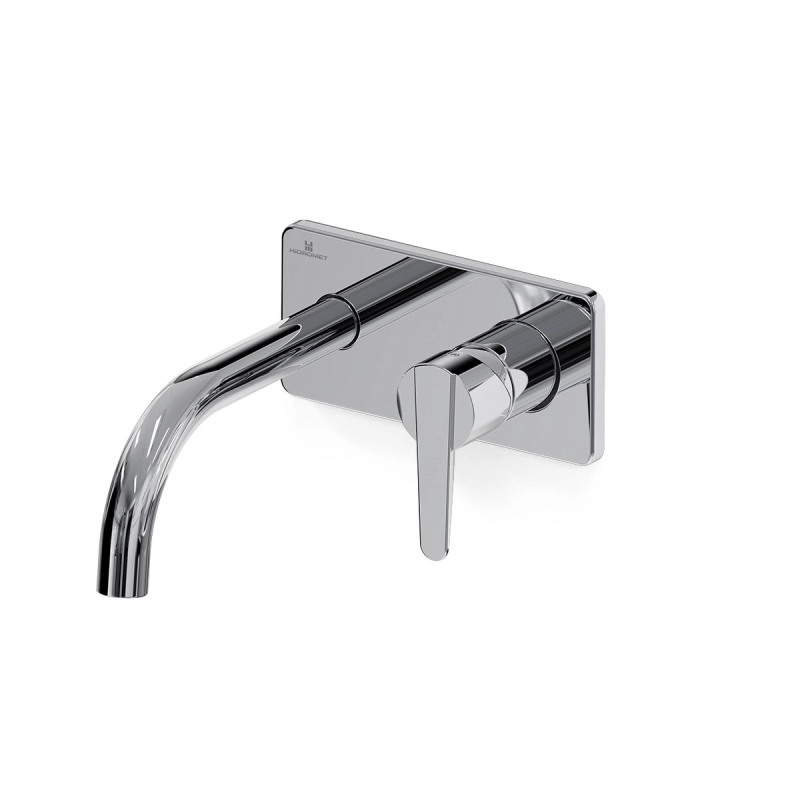 Grifería lavatorio de pared monocomando Flat cromo - Hidromet