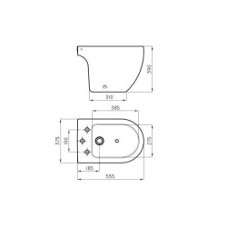 Ferrum Fontana Bidet 3 Agujeros Negro - BOA3JNS