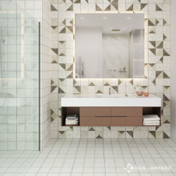 San Lorenzo - Flower Overlap tiza 45.3x45.3 cm