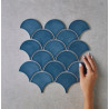 Fika Fishscale Fan Shape Blue 25.9x27.3cm - 0924 - X unidad