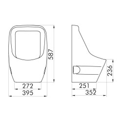 Ferrum clasica mingitorio mural seco MSCF-B