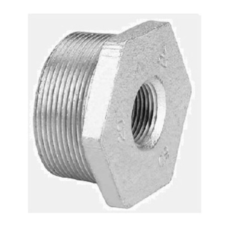 Buje reducción hierro galvanizado 2" x 1 1/2"