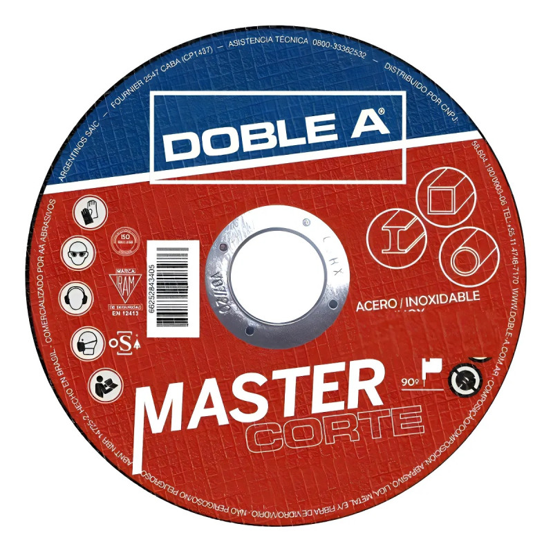 Disco de corte - Doble A - 115 1.6x22.2 - Plano