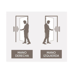 Puerta placa cedro - Marco de aluminio blanco 70x10 - Valentinuz (Izquierda) Cedro con tabique de yeso