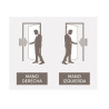 Puerta placa cedro - Marco de aluminio blanco 70x10 - Valentinuz (Izquierda) Cedro con tabique de yeso
