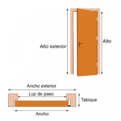 Puerta placa cedro - Marco de aluminio blanco 60x10 - Valentinuz (Derecha)