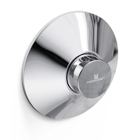 Válvula descarga inodoro con tapa redondo - Cromo - Hidromet